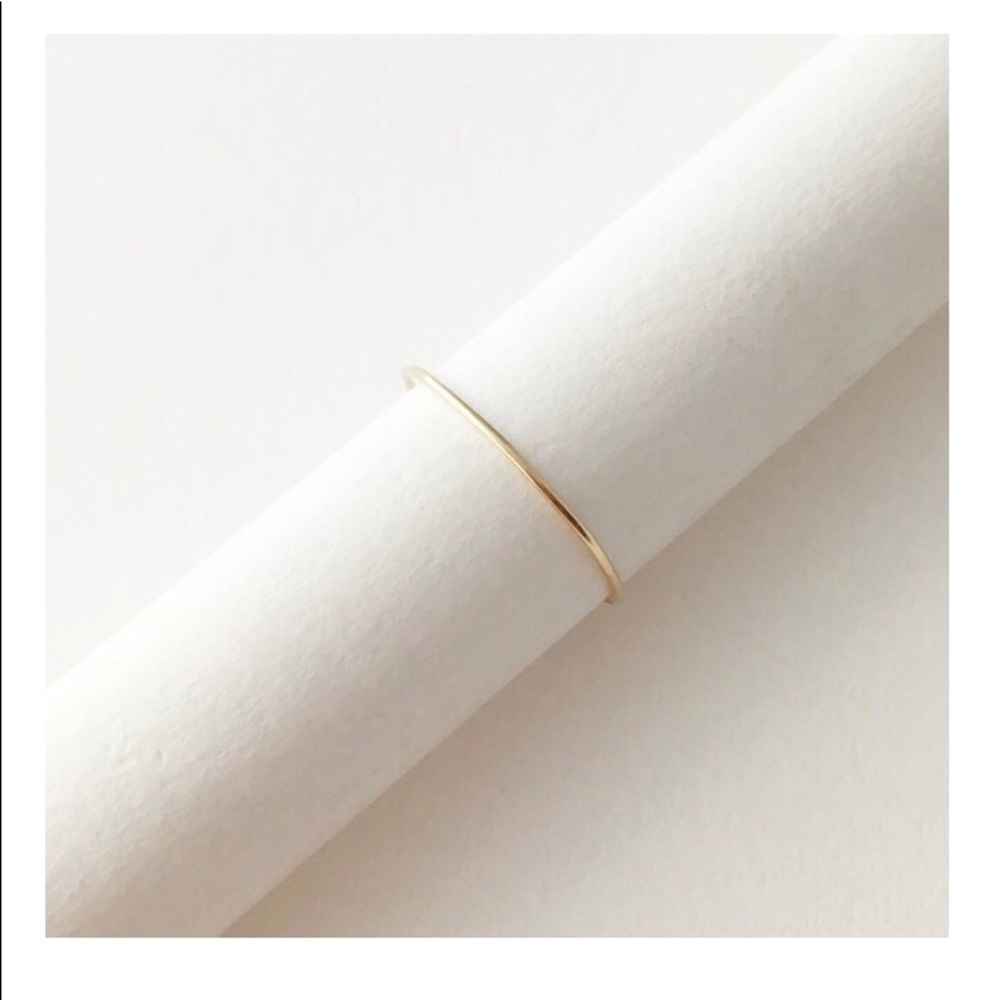 14K Rose Gold Band Skinny Ring - Picture 5 of 7